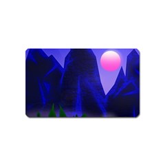 Mountains Dawn Landscape Sky Magnet (name Card) by Pakrebo