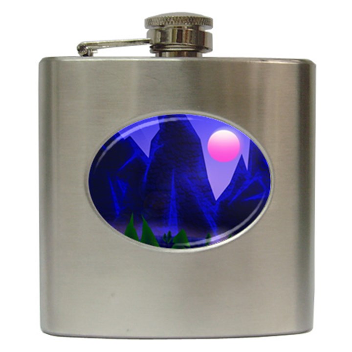 Mountains Dawn Landscape Sky Hip Flask (6 oz)