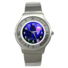 Mountains Dawn Landscape Sky Stainless Steel Watch by Pakrebo