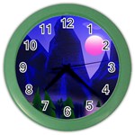 Mountains Dawn Landscape Sky Color Wall Clock Front