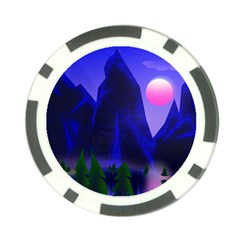 Mountains Dawn Landscape Sky Poker Chip Card Guard by Pakrebo