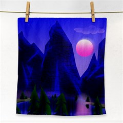 Mountains Dawn Landscape Sky Face Towel by Pakrebo