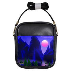 Mountains Dawn Landscape Sky Girls Sling Bag by Pakrebo