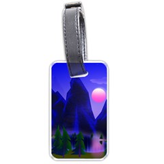 Mountains Dawn Landscape Sky Luggage Tags (one Side)  by Pakrebo