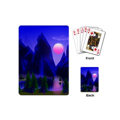 Mountains Dawn Landscape Sky Playing Cards (mini)