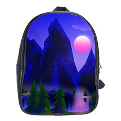 Mountains Dawn Landscape Sky School Bag (xl)