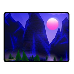 Mountains Dawn Landscape Sky Double Sided Fleece Blanket (small)  by Pakrebo