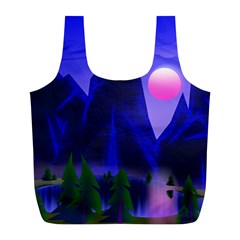 Mountains Dawn Landscape Sky Full Print Recycle Bag (l) by Pakrebo