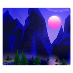 Mountains Dawn Landscape Sky Double Sided Flano Blanket (small)  by Pakrebo