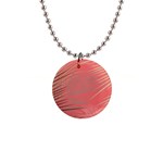 Palms Shadow On Living Coral 1  Button Necklace Front