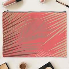 Palms Shadow On Living Coral Cosmetic Bag (xxxl) by LoolyElzayat