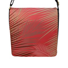 Palms Shadow On Living Coral Flap Closure Messenger Bag (l) by LoolyElzayat