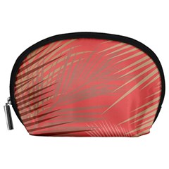 Palms Shadow On Living Coral Accessory Pouch (large) by LoolyElzayat