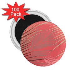 Palms Shadow On Living Coral 2 25  Magnets (100 Pack)  by LoolyElzayat