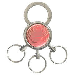 Palms Shadow On Living Coral 3-ring Key Chains by LoolyElzayat