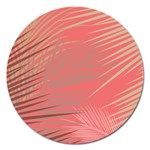 Palms Shadow On Living Coral Magnet 5  (Round) Front