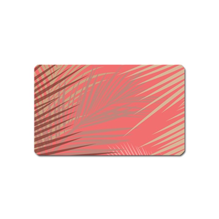 Palms Shadow On Living Coral Magnet (Name Card)