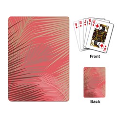 Palms Shadow On Living Coral Playing Cards Single Design by LoolyElzayat