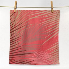 Palms Shadow On Living Coral Face Towel by LoolyElzayat