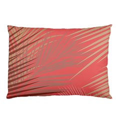 Palms Shadow On Living Coral Pillow Case by LoolyElzayat