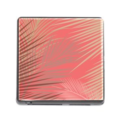 Palms Shadow On Living Coral Memory Card Reader (square 5 Slot) by LoolyElzayat