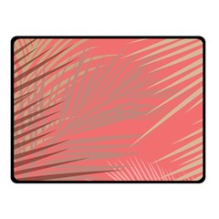 Palms Shadow On Living Coral Fleece Blanket (small) by LoolyElzayat