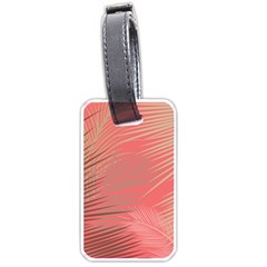 Palms Shadow On Living Coral Luggage Tags (one Side)  by LoolyElzayat