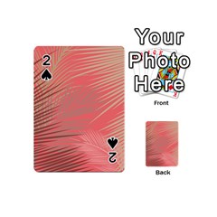 Palms Shadow On Living Coral Playing Cards 54 (mini) by LoolyElzayat