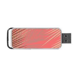 Palms Shadow On Living Coral Portable Usb Flash (two Sides) by LoolyElzayat