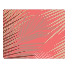 Palms Shadow On Living Coral Double Sided Flano Blanket (large)  by LoolyElzayat