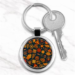 Pattern Background Ethnic Tribal Key Chains (round)  by Pakrebo