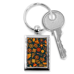 Pattern Background Ethnic Tribal Key Chains (rectangle)  by Pakrebo