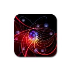 Physics Quantum Physics Particles Rubber Square Coaster (4 Pack)  by Pakrebo