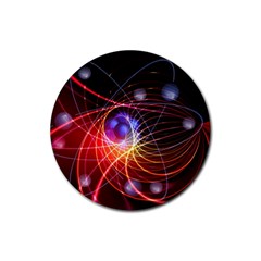 Physics Quantum Physics Particles Rubber Coaster (round)  by Pakrebo