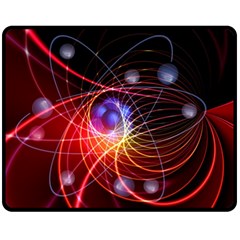 Physics Quantum Physics Particles Double Sided Fleece Blanket (medium)  by Pakrebo