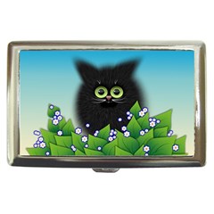 Kitten Black Furry Illustration Cigarette Money Case by Pakrebo