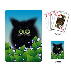 Kitten Black Furry Illustration Playing Cards Single Design by Pakrebo