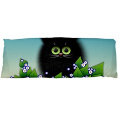 Kitten Black Furry Illustration Body Pillow Case Dakimakura (two Sides) by Pakrebo