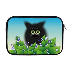 Kitten Black Furry Illustration Apple Macbook Pro 17  Zipper Case by Pakrebo