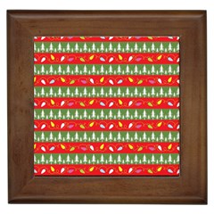 Christmas Papers Red And Green Framed Tiles