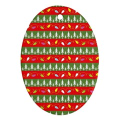 Christmas Papers Red And Green Ornament (Oval)