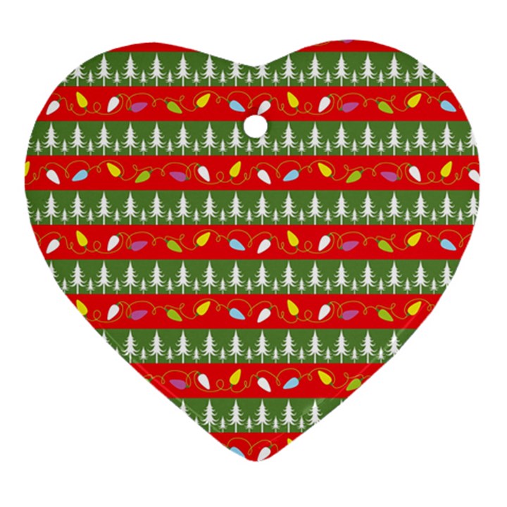 Christmas Papers Red And Green Ornament (Heart)