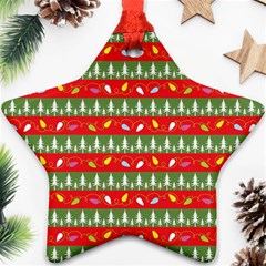 Christmas Papers Red And Green Ornament (Star)