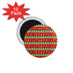 Christmas Papers Red And Green 1.75  Magnets (10 pack) 