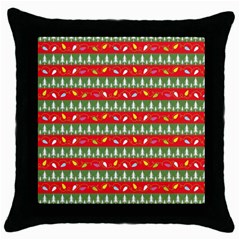 Christmas Papers Red And Green Throw Pillow Case (Black)