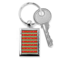 Christmas Papers Red And Green Key Chains (Rectangle) 