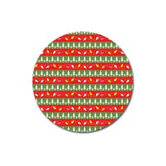 Christmas Papers Red And Green Magnet 3  (Round)