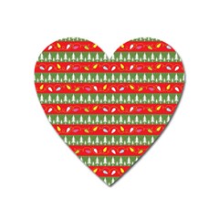 Christmas Papers Red And Green Heart Magnet by Pakrebo