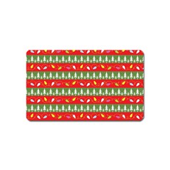 Christmas Papers Red And Green Magnet (name Card) by Pakrebo