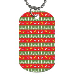 Christmas Papers Red And Green Dog Tag (two Sides) by Pakrebo